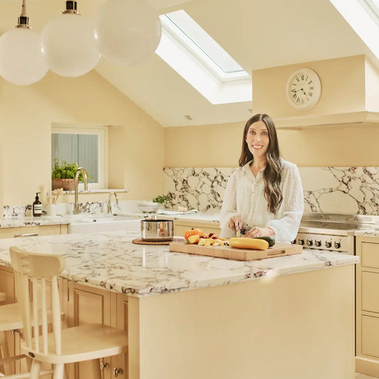 Beauty editor Sarah Jossel's warm Polenta-painted kitchen