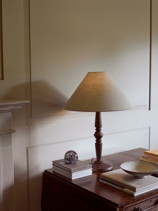 A warm welcome: wooden table lamps