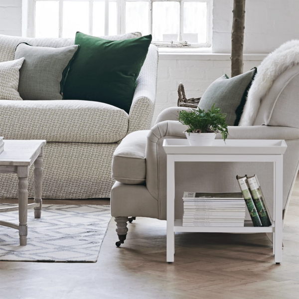 Aldwych Narrow Tray Side Table, Snow