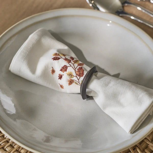 Autumn Falling Leaf Embroidered Napkin, Set of 4