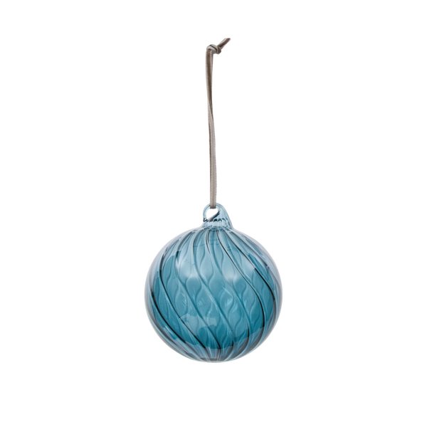 Avery Round Bauble, Small, Flax Blue - Set of 3