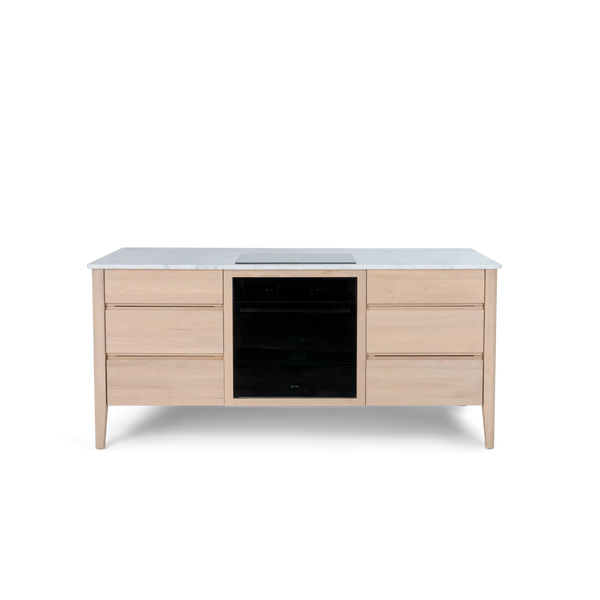 Neptune Kitchen_Kitchen furniture_Kitchen free standing default Borough Freestanding Oak Cooking Island with Marble Top