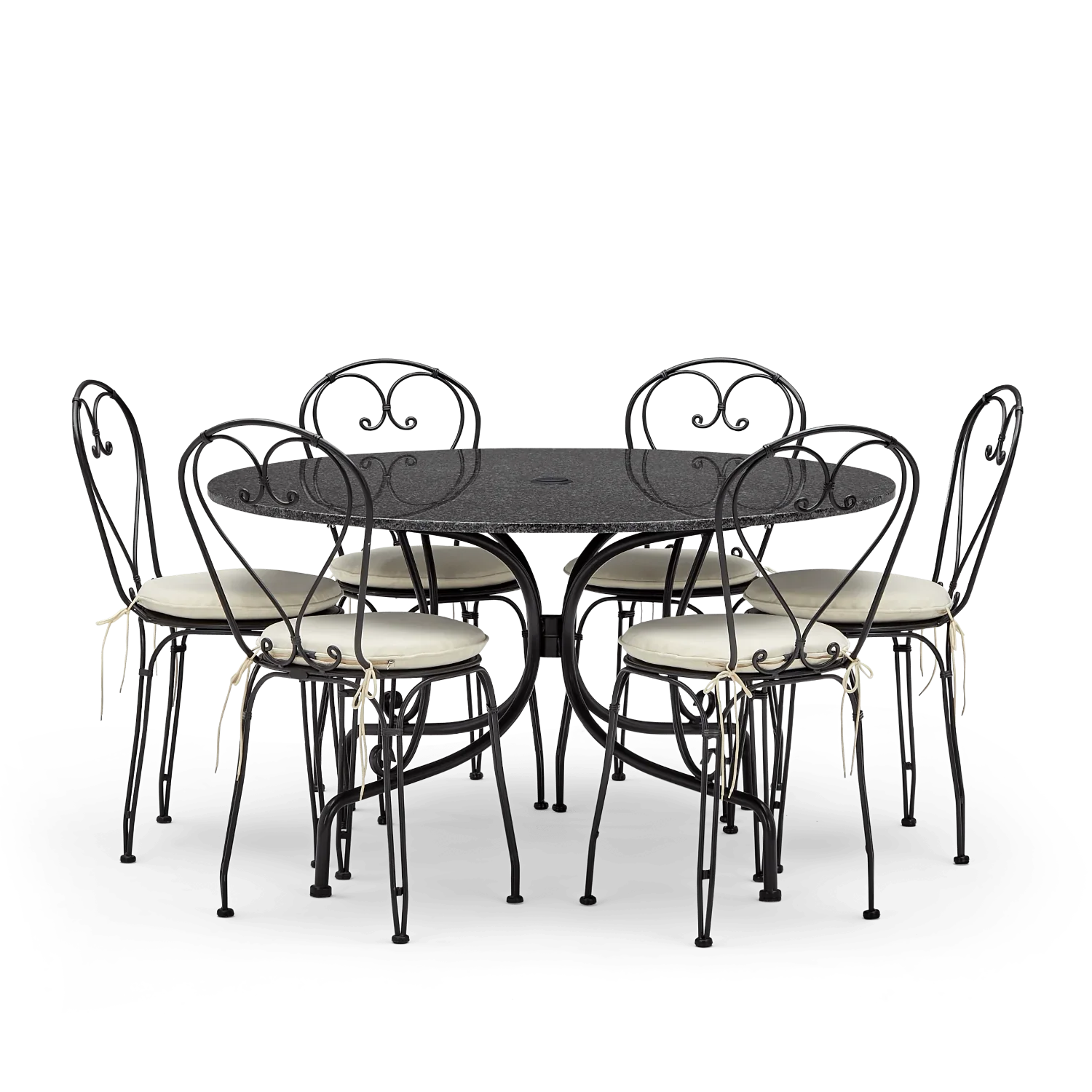 Neptune Seasonal_Garden_Outdoor sofas and relaxed chairs default Boscombe 6 Seater Round Metal Garden Dining Set with Granite Top