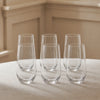 Hoxton Tall Water Glasses on table with linen tablecloth