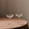Islington Cocktail Glasses on table with fabric tablecloth