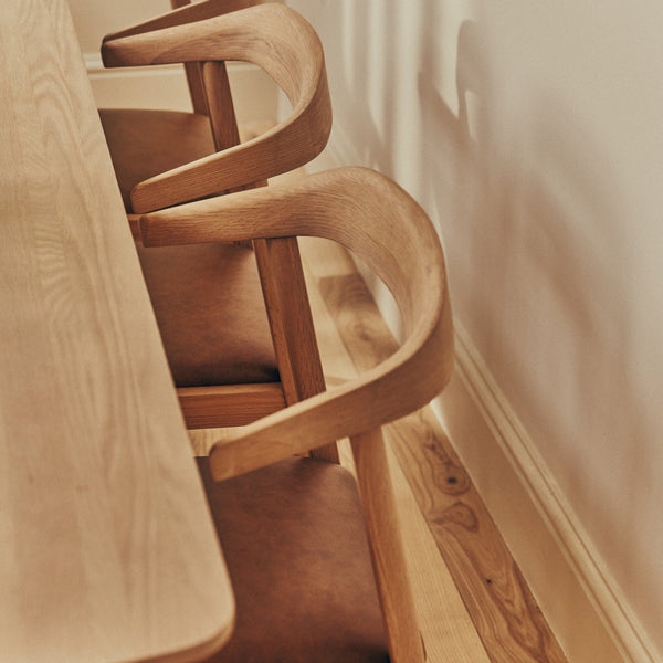 Neptune Chairs Borough Oak Dining Chair, Barnaby Leather