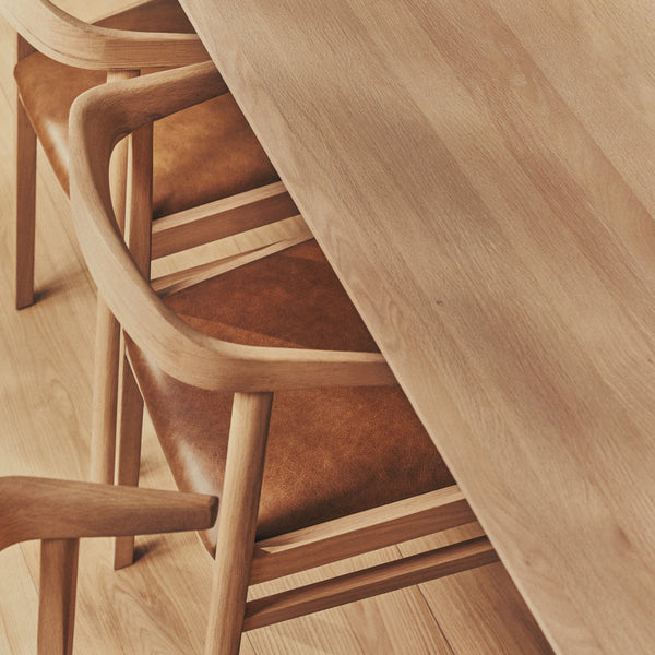 Neptune Chairs Borough Oak Dining Chair, Barnaby Leather