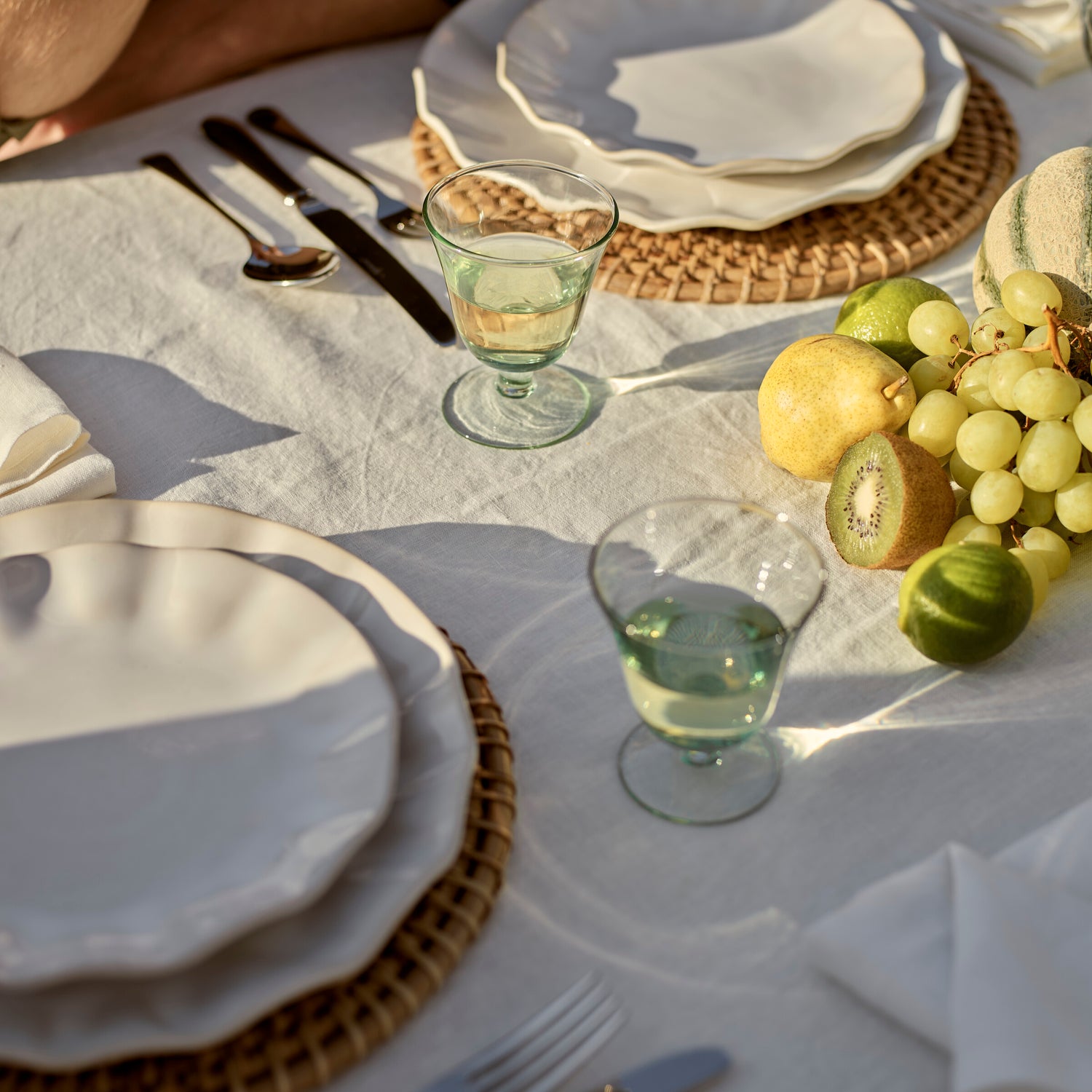 Neptune Glassware Primrose Green Bistro Glass, Set of 4