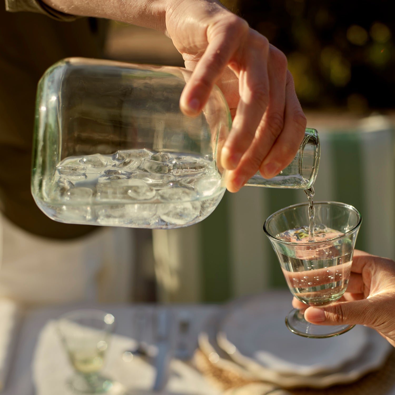 Neptune Glassware Primrose Green Glass Carafe