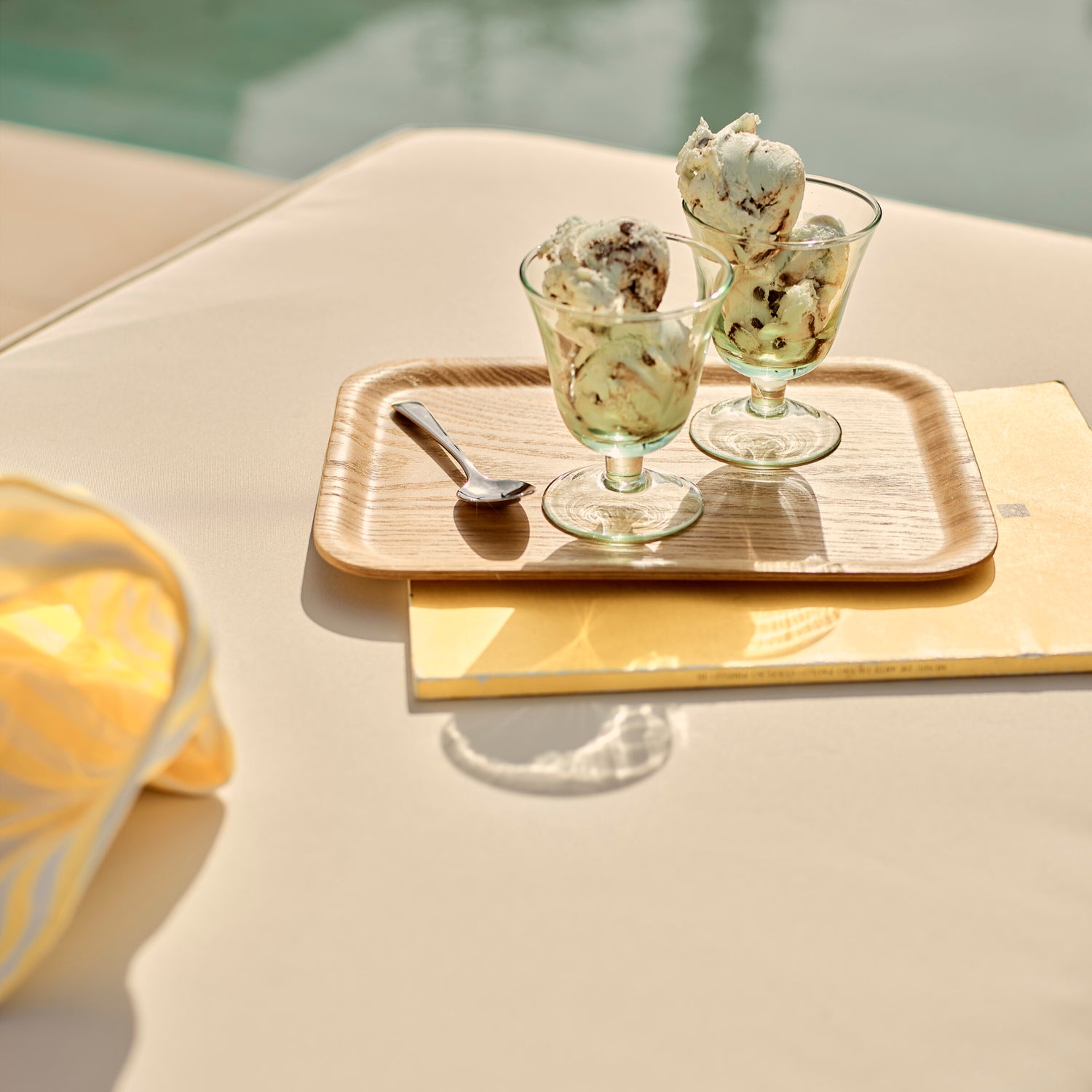 Neptune Glassware Primrose Green Bistro Glass, Set of 4