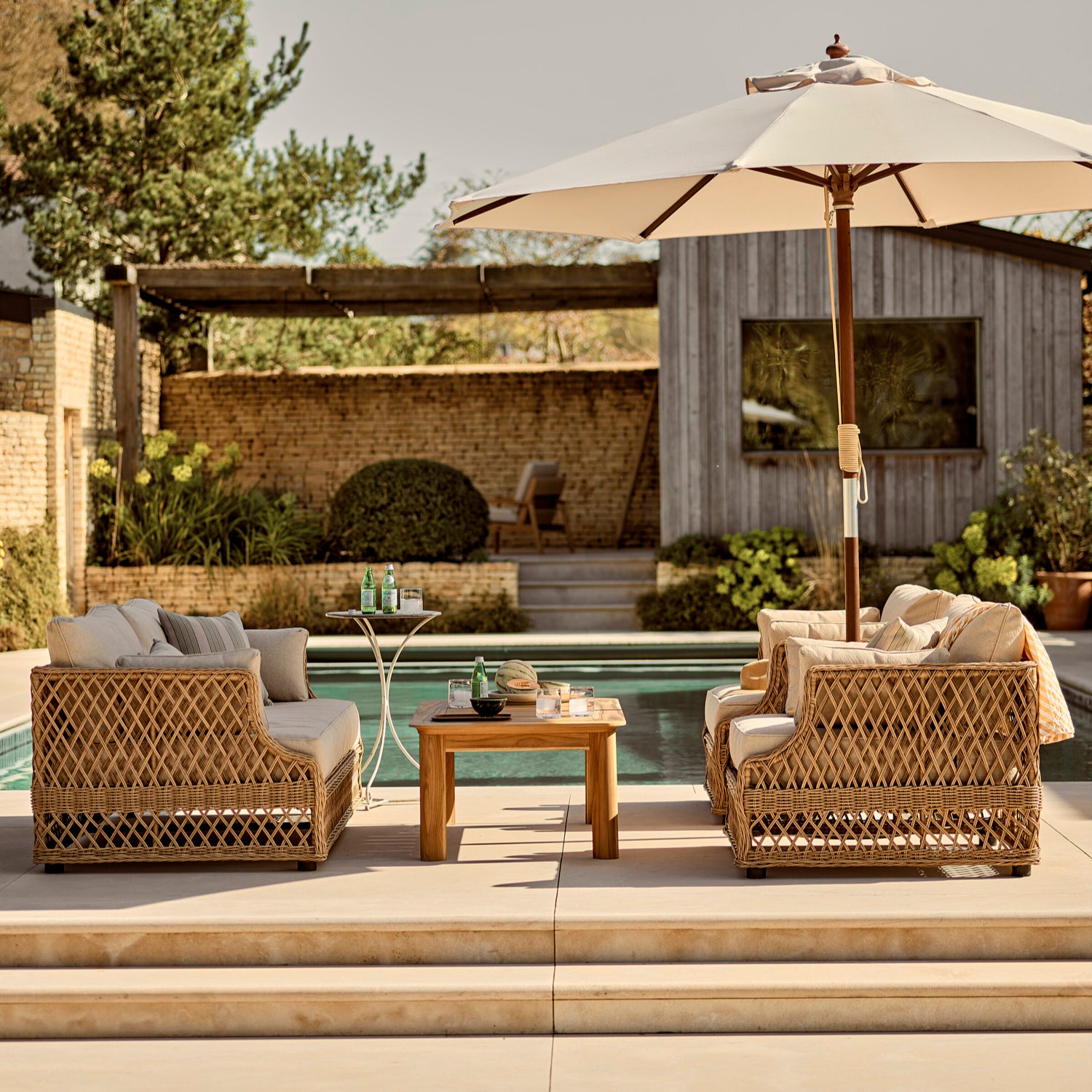 Neptune Garden Sets Longmeadow Garden Sofa, Armchairs & Kew Coffee Table Set