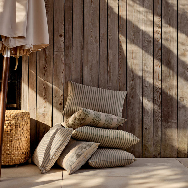 Neptune Cushions Fine Stripe Square Outdoor Cushion, Blue