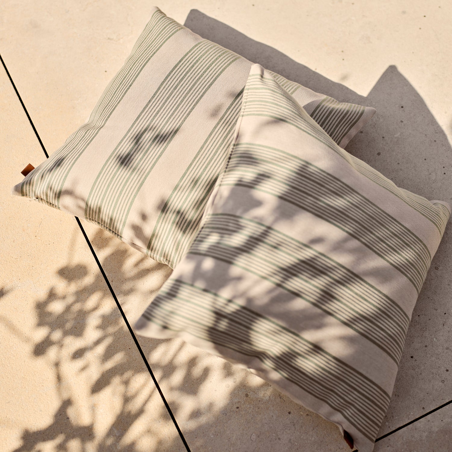 Neptune Cushions Wide Stripe Square Outdoor Cushion, Green