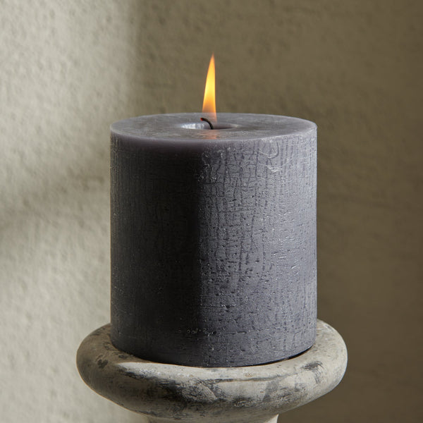 Neptune Candles 10x10cm Blyton Pillar Candle, Charcoal