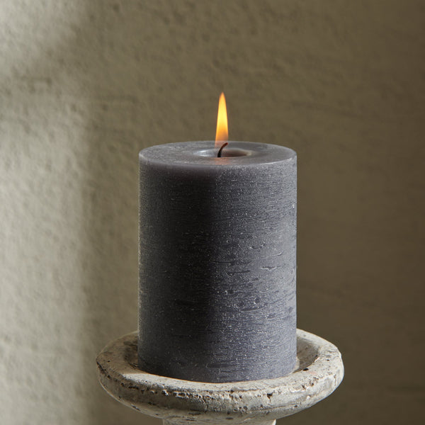 Neptune Candles 7x9cm Blyton Pillar Candle, Charcoal