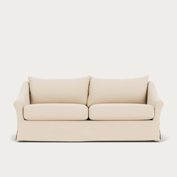 Neptune Furniture_Upholstery_Sofas default Renewed Long Island 3 Seater Sofa - Heavyweight Linen Pale Oat with Natural Oak Legs