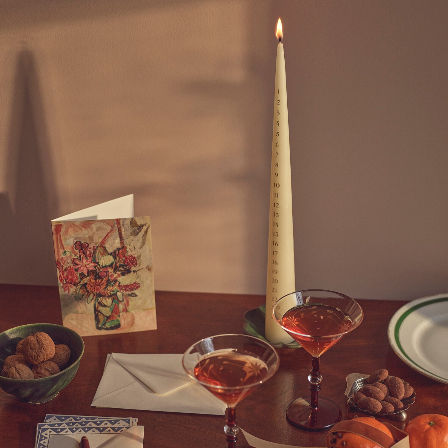 Neptune Seasonal_Christmas_Christmas accessories default Morden Advent Candle, Calico