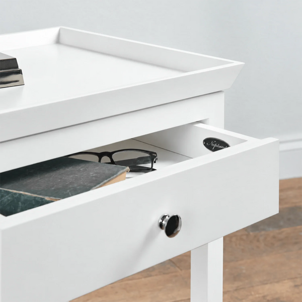 Aldwych Tall Tray Side Table, Snow