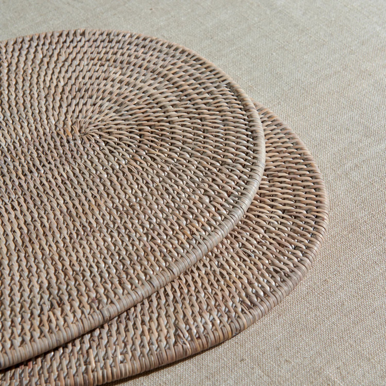 Neptune Accessories_Tabletop_Table linens default Ashcroft Small Rattan Serving Mat, Set of 2