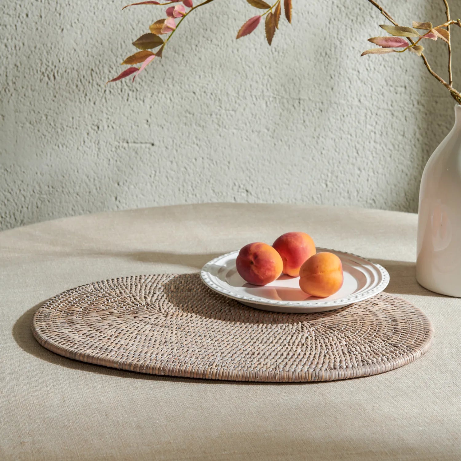 Neptune Accessories_Tabletop_Table linens default Ashcroft Small Rattan Serving Mat, Set of 2