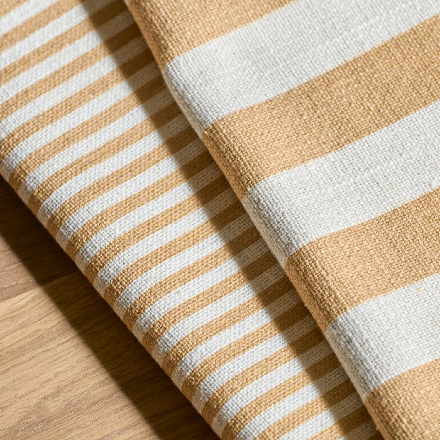 Neptune Accessories_Tabletop_Table linens default Aster Saffron Striped Tea Towels, Set of 2