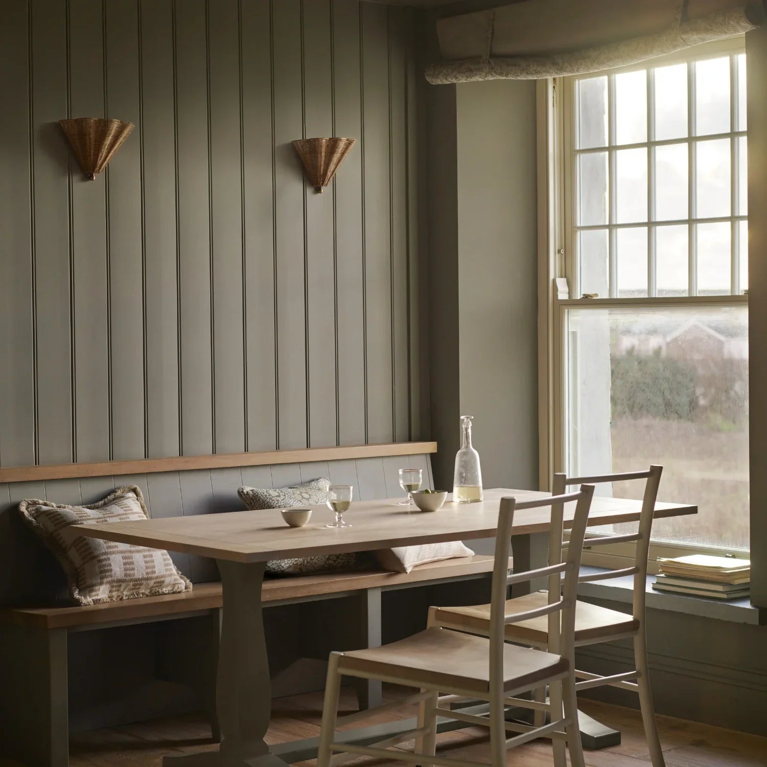 Neptune Accessories_Lighting_Wall lights default Athena Rattan Wall Uplighter