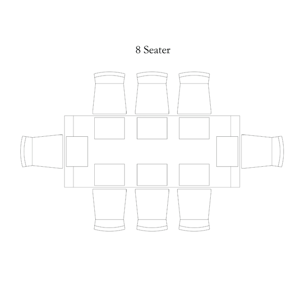 Neptune Furniture Battersea 8 Seater Oak Dining Table Seating Plan with chairs