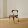 Neptune Furniture_Living & dining furniture_Dining & bar stools default Borough Darkened Oak Dining Chair, Tan Leather
