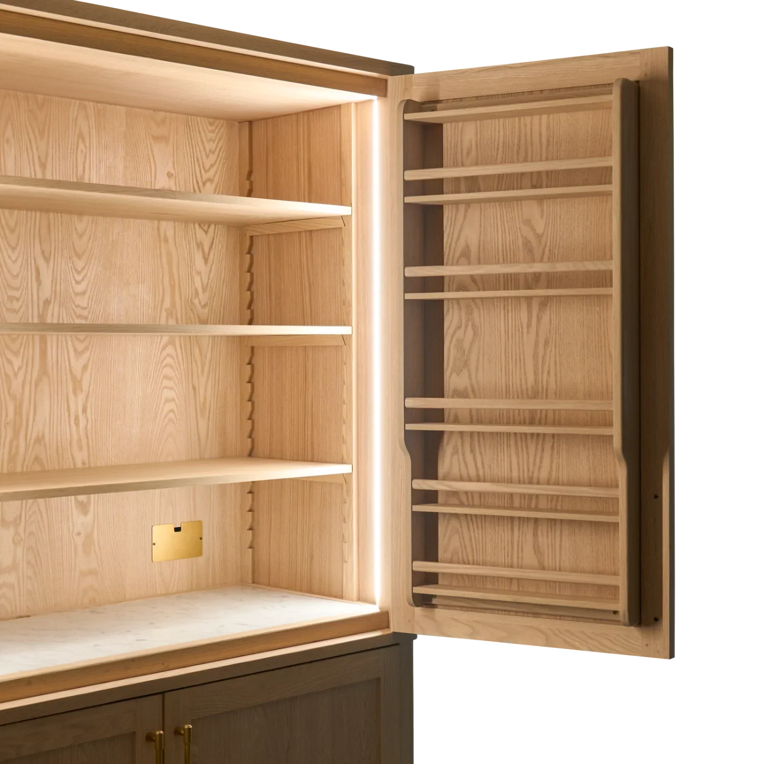 Neptune Kitchen_Kitchen furniture_Kitchen free standing default Borough Freestanding Oak Double Kitchen Larder with Marble insert