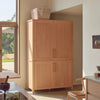 Neptune Kitchen_Kitchen furniture_Kitchen free standing default Borough Freestanding Oak Double Kitchen Larder with Marble insert