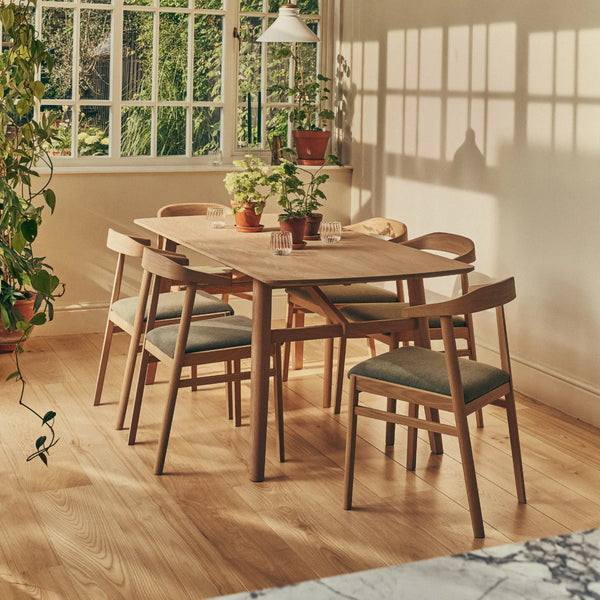 Neptune Furniture_Living & dining furniture_Dining & bar stools default Borough Oak Dining Chair, Signature Linen Moss