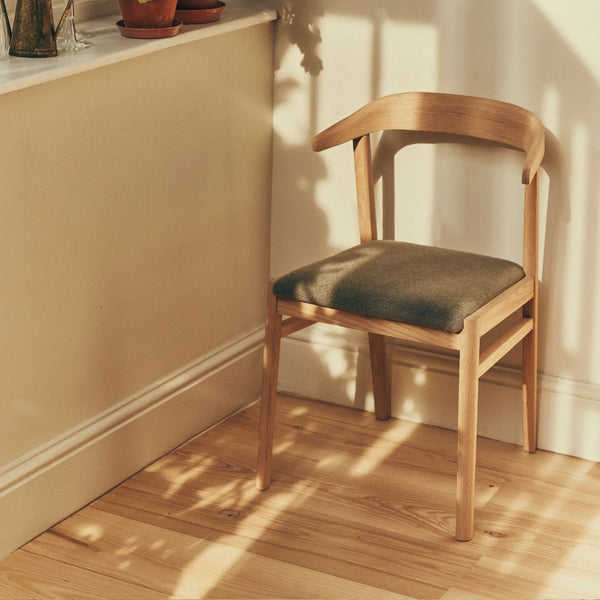 Neptune Furniture_Living & dining furniture_Dining & bar stools default Borough Oak Dining Chair, Signature Linen Moss