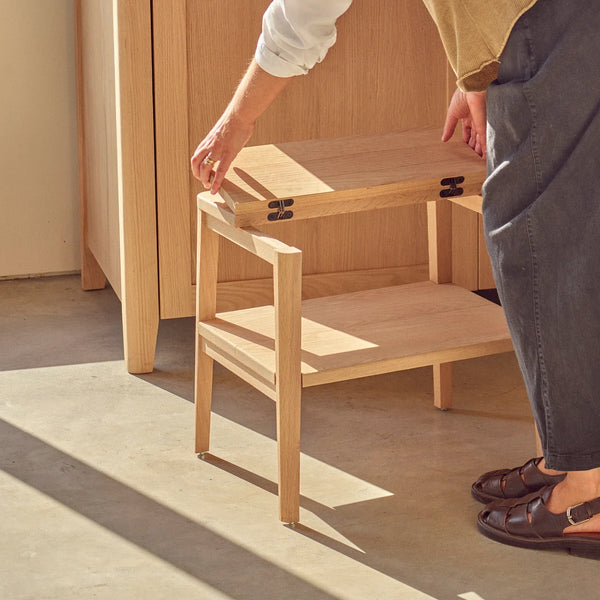 Neptune Furniture_Kitchen furniture_Kitchen other default Borough Oak Folding Step Stool