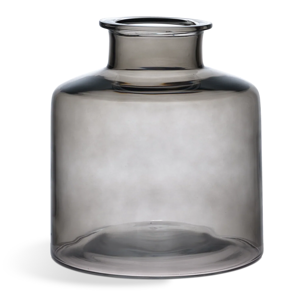 Castleford Wide Glass Bottle Vase, Grey – Neptune