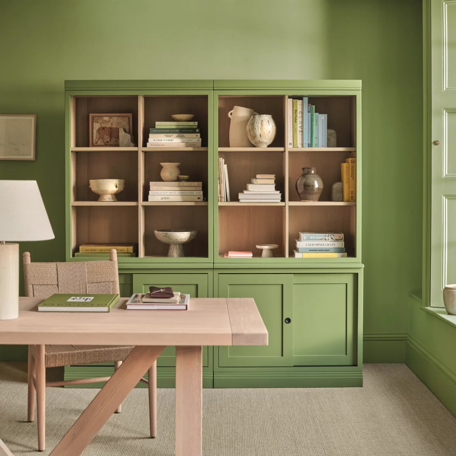 Neptune Furniture_Living & dining furniture_Living & dining storage 0 paint service Chawton Double Bookcase with Sliding Doors, Painted