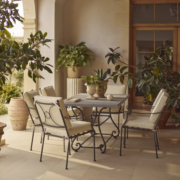 Neptune Seasonal_Garden_Outdoor dining tables default Cheltenham 6 Seater Metal Garden Dining Table with Granite Top