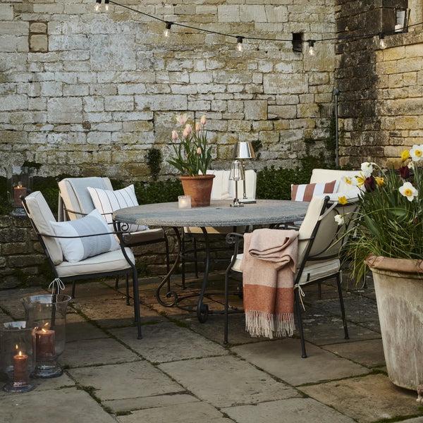 Neptune Seasonal_Garden_Outdoor dining tables default Cheltenham 6 Seater Round Metal Garden Dining Table with Granite Top