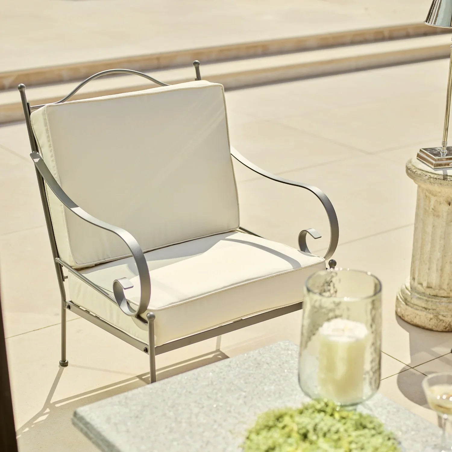 Neptune Seasonal_Garden_Outdoor sofas and relaxed chairs Natural Cheltenham Metal Garden Armchair