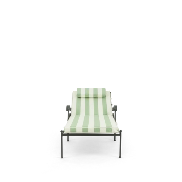 Neptune Seasonal_Garden_Outdoor loungers default Renewed Cheltenham Metal Sun Lounger, Green Stripe