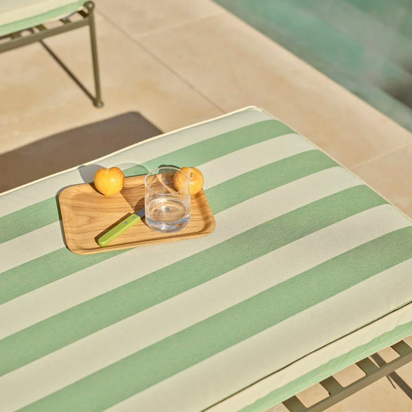 Neptune Seasonal_Garden_Outdoor loungers default Renewed Cheltenham Metal Sun Lounger, Green Stripe
