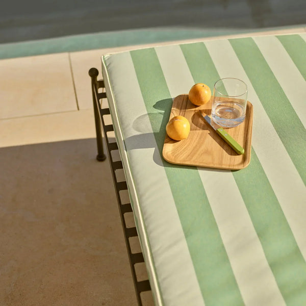 Neptune Seasonal_Garden_Outdoor loungers default Renewed Cheltenham Metal Sun Lounger, Green Stripe