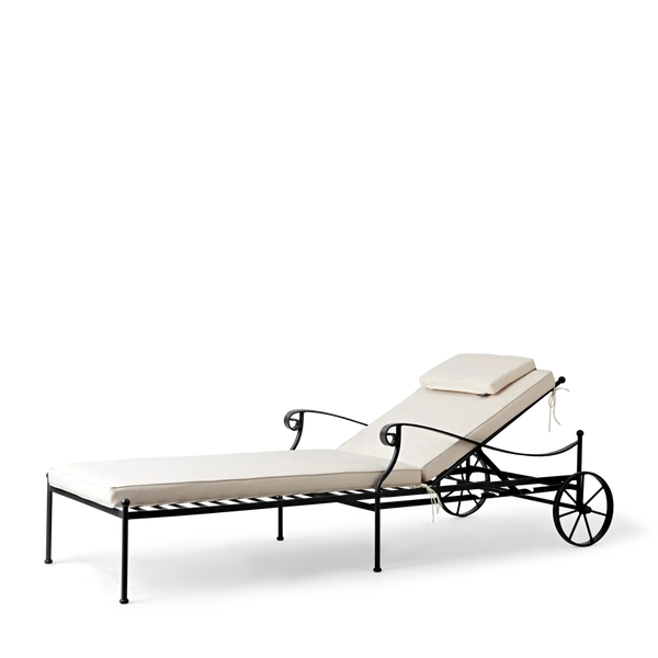 Neptune Seasonal_Garden_Outdoor loungers default Renewed Cheltenham Metal Sun Lounger, Green Stripe