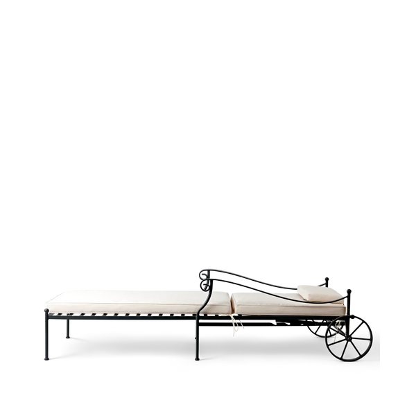 Neptune Seasonal_Garden_Outdoor loungers default Renewed Cheltenham Metal Sun Lounger, Green Stripe