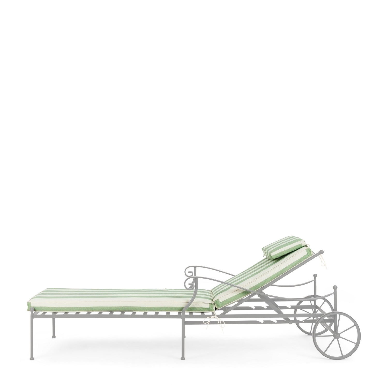 Neptune Seasonal_Garden_Outdoor loungers default Cheltenham Sunlounger Cushion, Green Stripe