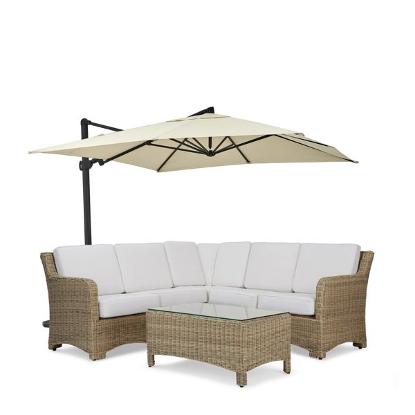 Neptune Seasonal_Garden_Outdoor coffee and side table default Compton 5 Seater Wicker Modular Garden Corner Sofa Set with Coffee Table & Parasol