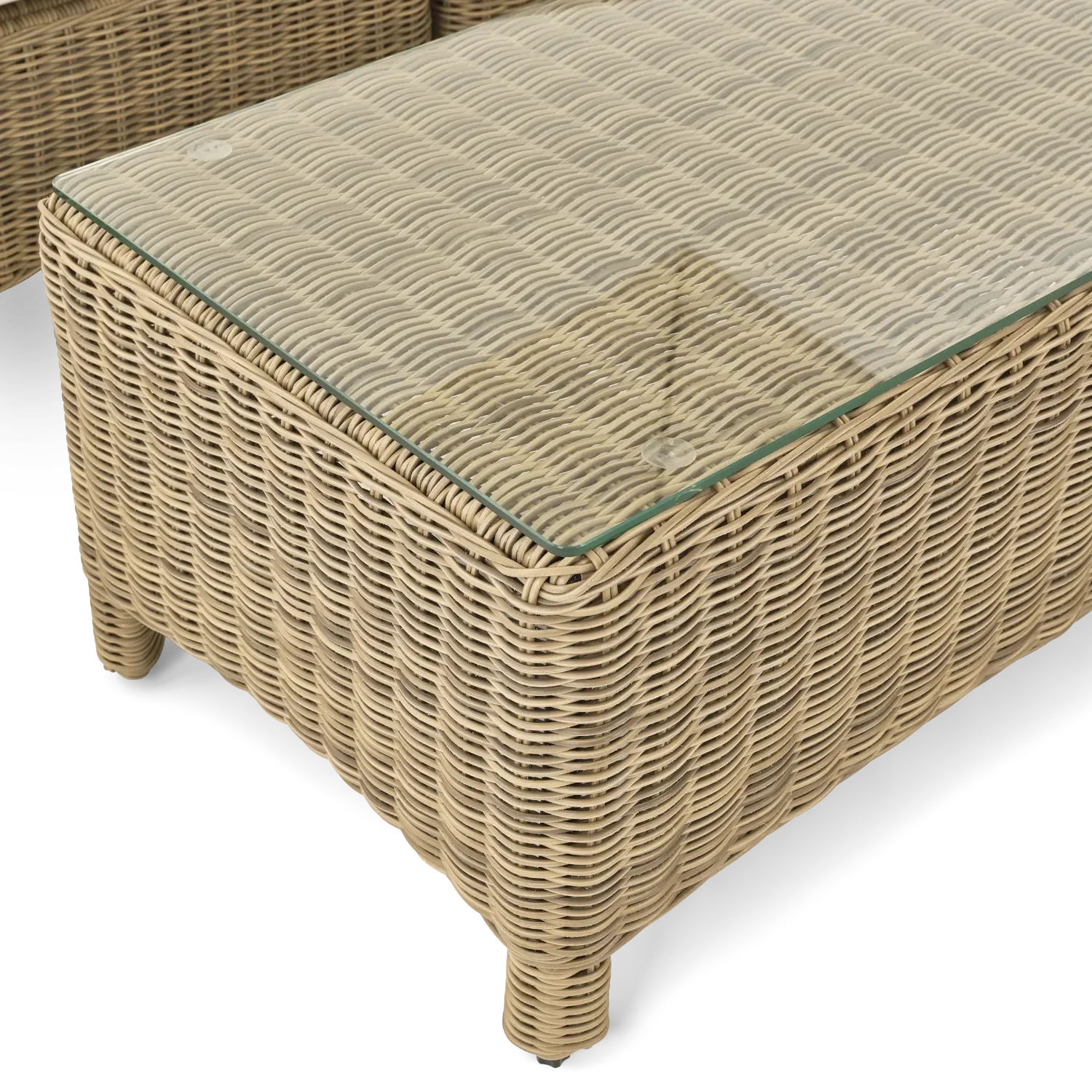 Neptune Seasonal_Garden_Outdoor coffee and side table default Compton 5 Seater Wicker Modular Garden Corner Sofa Set with Coffee Table & Parasol