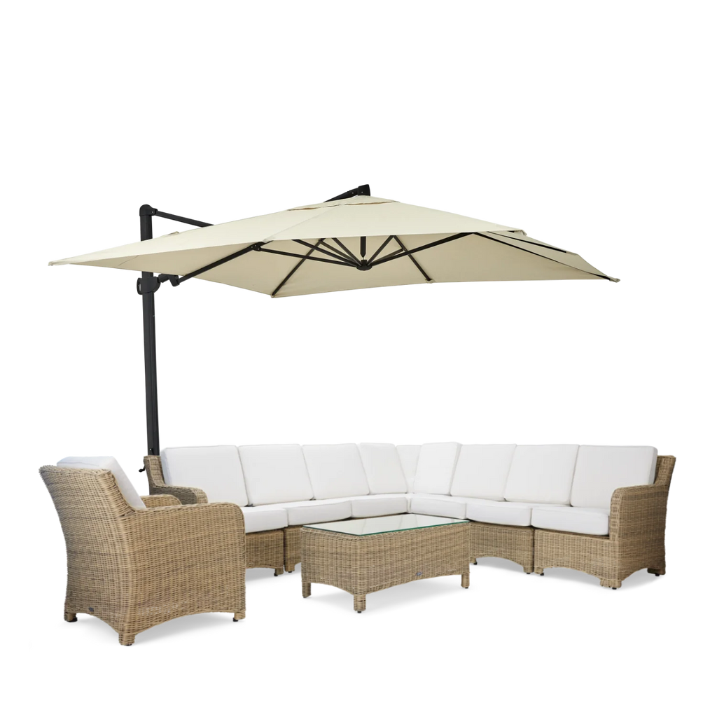 Compton 8 Seater Modular Wicker Garden Corner Sofa Set with Coffee