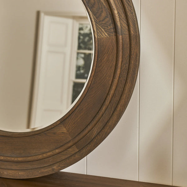 Neptune Accessories_Living accessories_Mirrors default Edinburgh Small Round Mirror, Darkened Oak
