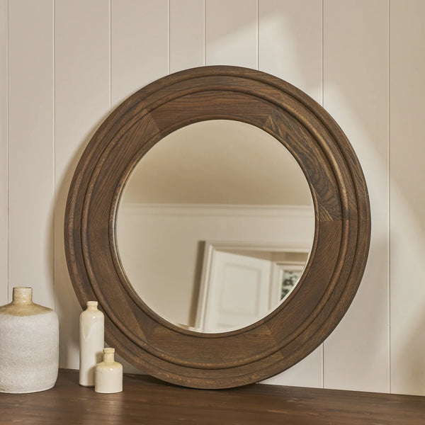 Neptune Accessories_Living accessories_Mirrors default Edinburgh Large Round Mirror, Darkened Oak
