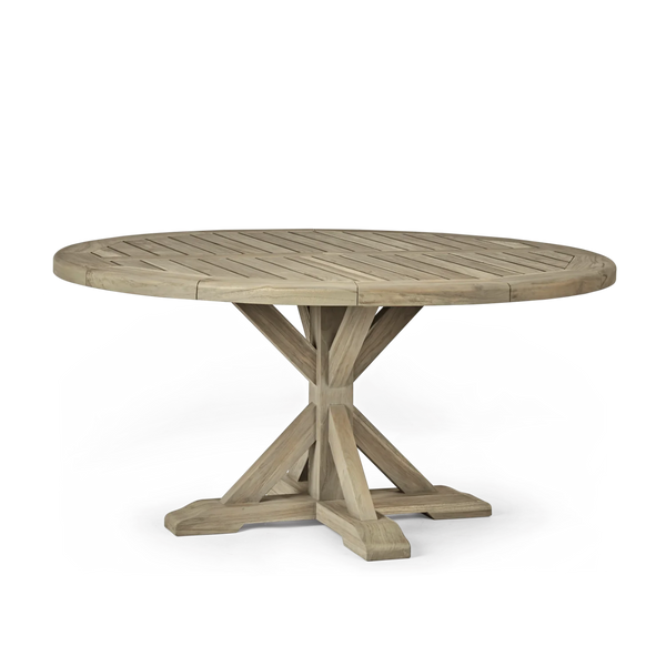 Neptune Outdoor dining sets default Harmondsworth 6 Seater Round Teak Garden Dining Table Set with Harrington Carver Chairs